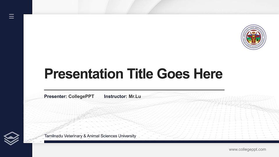 Tamilnadu Veterinary & Animal Sciences University Thesis Proposal/Graduation Defense PPT Template16:9 ratio PPT effect preview image