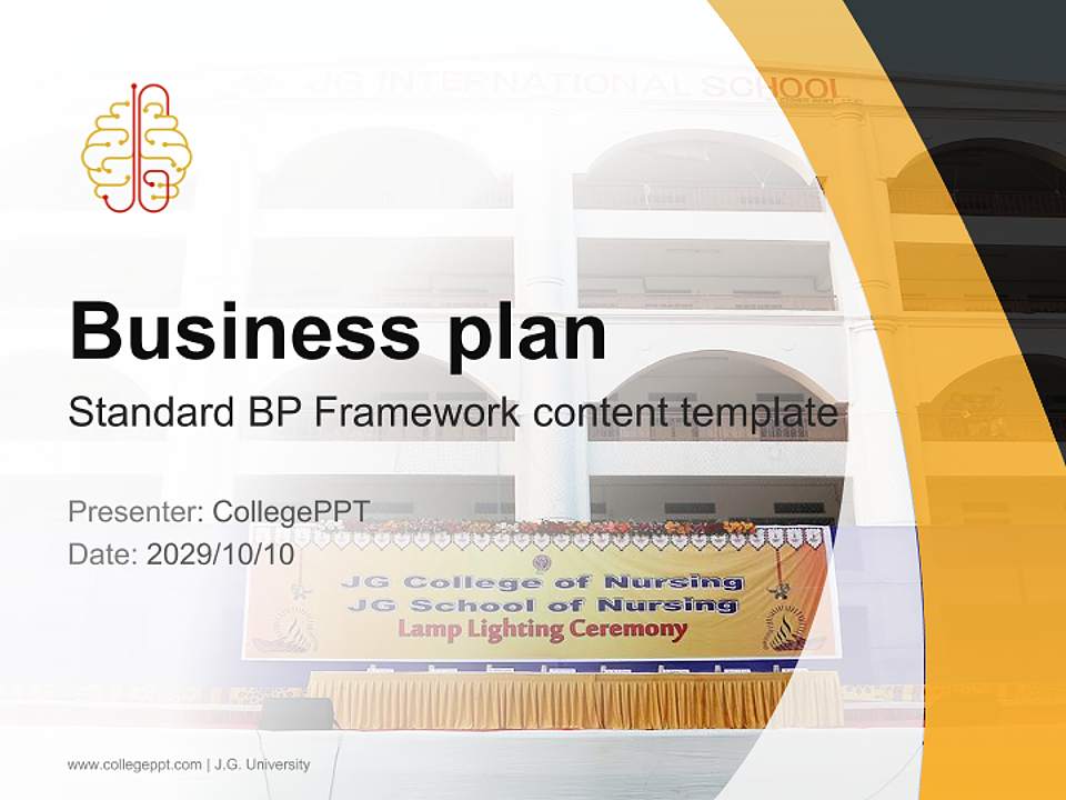 J.G. University Competition/Entrepreneurship Contest PPT Template4:3 ratio PPT effect preview image9