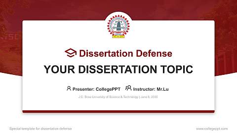 J.C. Bose University of Science & Technology Graduation Thesis Defense PPT Template