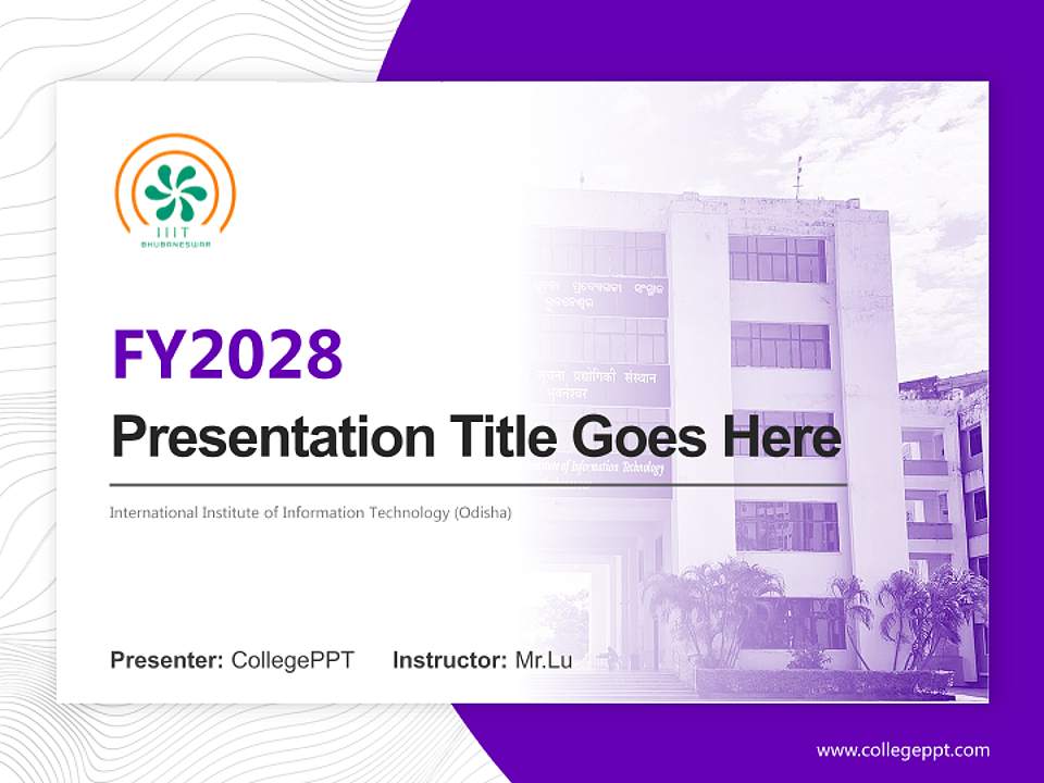 International Institute of Information Technology (Odisha) Academic Presentation/Research Findings Report PPT Template4:3 ratio PPT effect preview image5