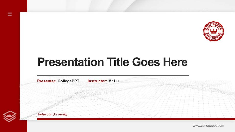Jadavpur University Thesis Proposal/Graduation Defense PPT Template16:9 ratio PPT effect preview image