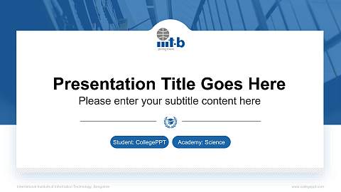 International Institute of Information Technology, Bangalore National Scholarship Defense PPT Template