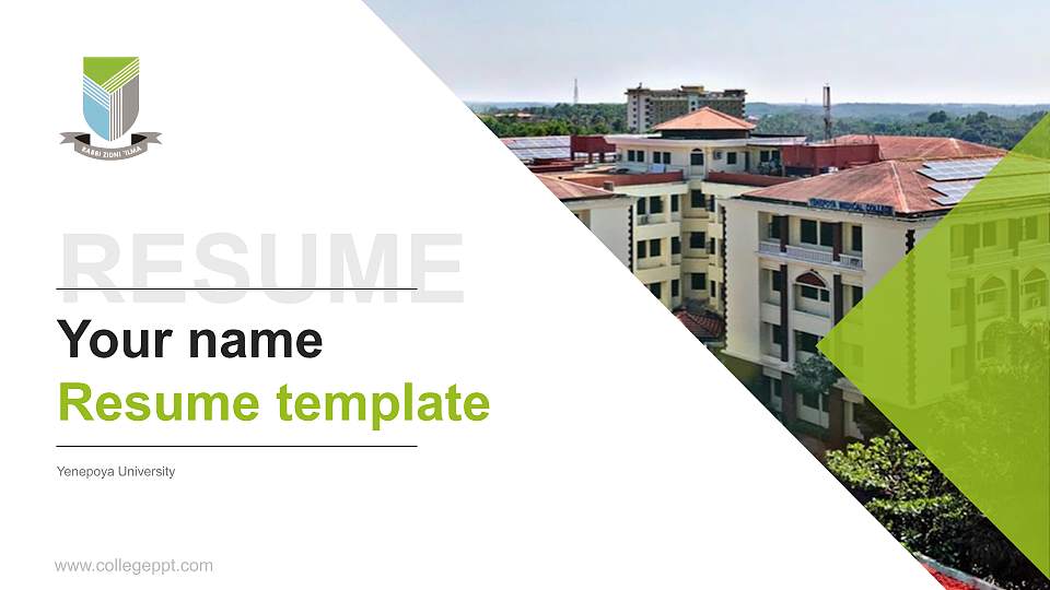 Yenepoya University Resume PPT Template16:9 ratio PPT effect preview image