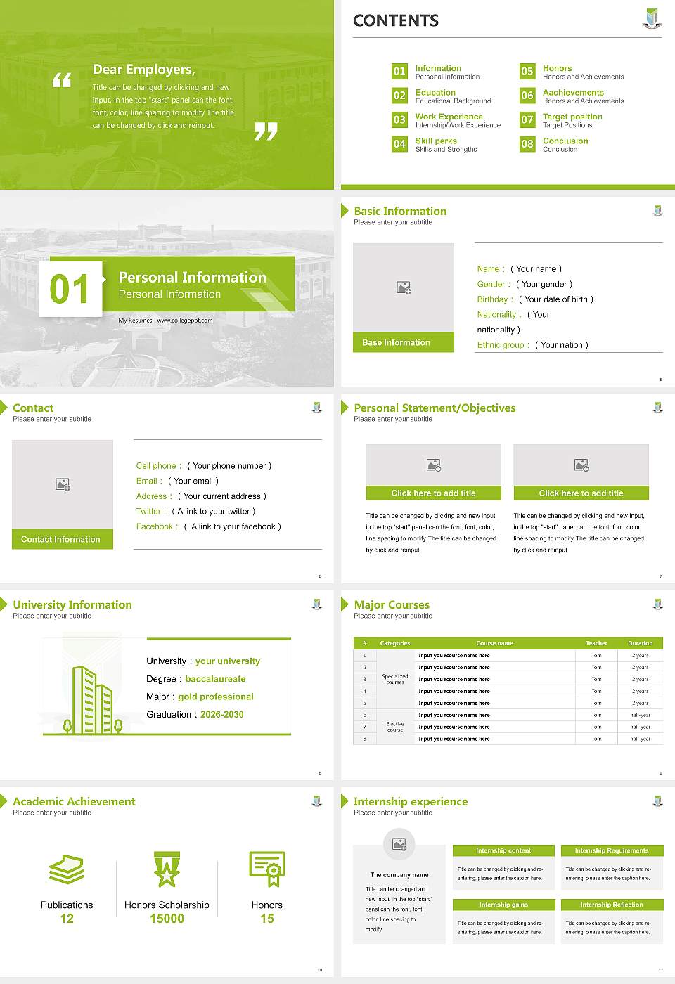 Yenepoya University Resume PPT Template16:9 ratio PPT effect preview image2