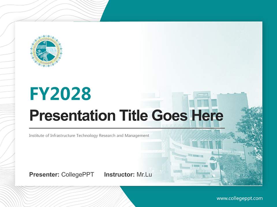 Institute of Infrastructure Technology Research and Management Academic Presentation/Research Findings Report PPT Template4:3 ratio PPT effect preview image5