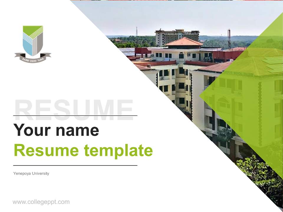 Yenepoya University Resume PPT Template4:3 ratio PPT effect preview image5