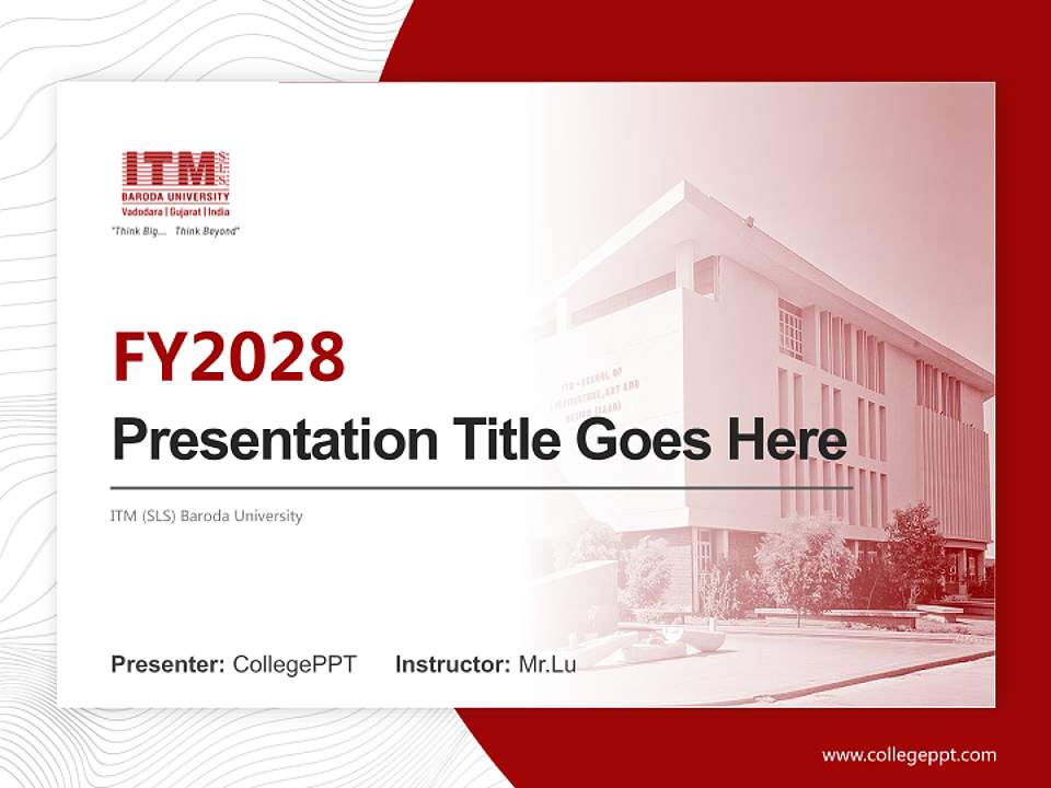 ITM (SLS) Baroda University Academic Presentation/Research Findings Report PPT Template4:3 ratio PPT effect preview image5