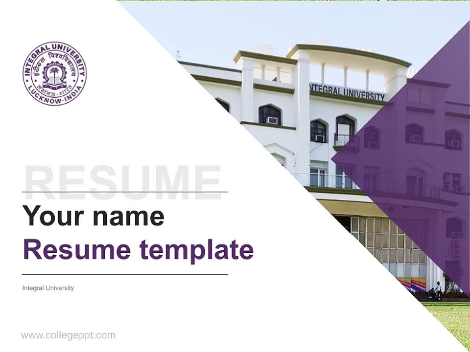 Integral University Resume PPT Template4:3 ratio PPT effect preview image5