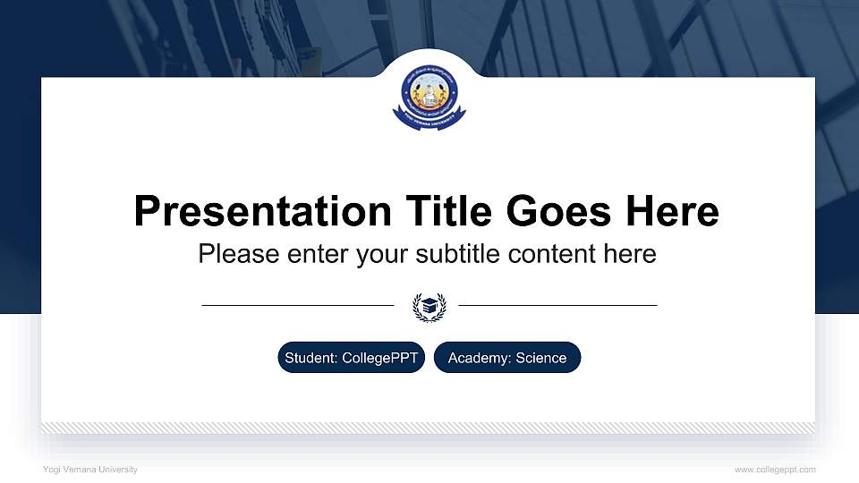 Yogi Vemana University National Scholarship Defense PPT Template16:9 ratio PPT effect preview image