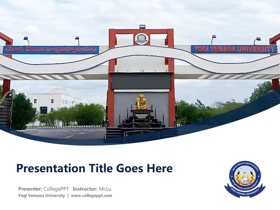 Yogi Vemana University Course/Courseware Creation PPT Template4:3 ratio PPT effect preview image5