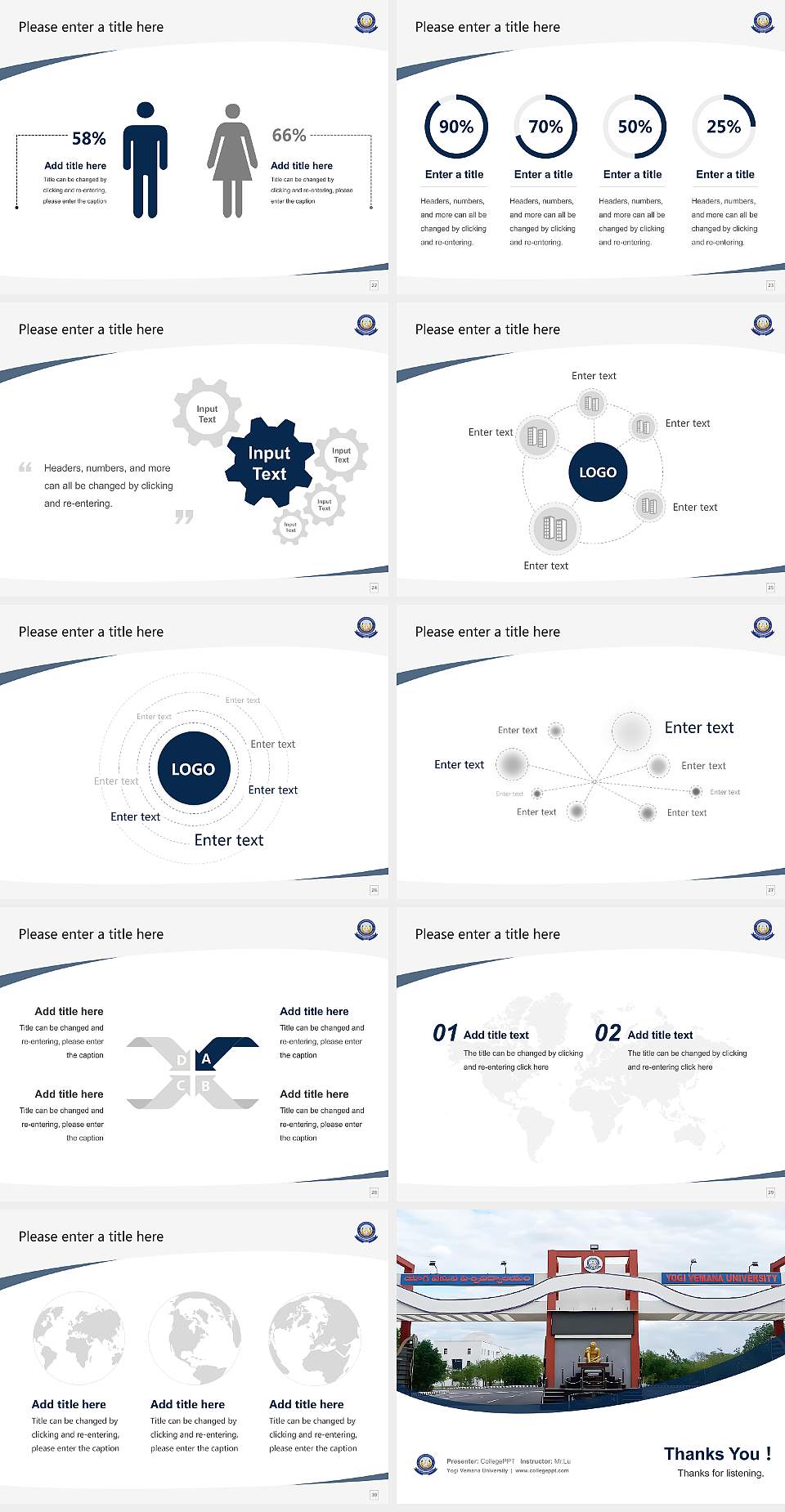 Yogi Vemana University Course/Courseware Creation PPT Template4:3 ratio PPT effect preview image4