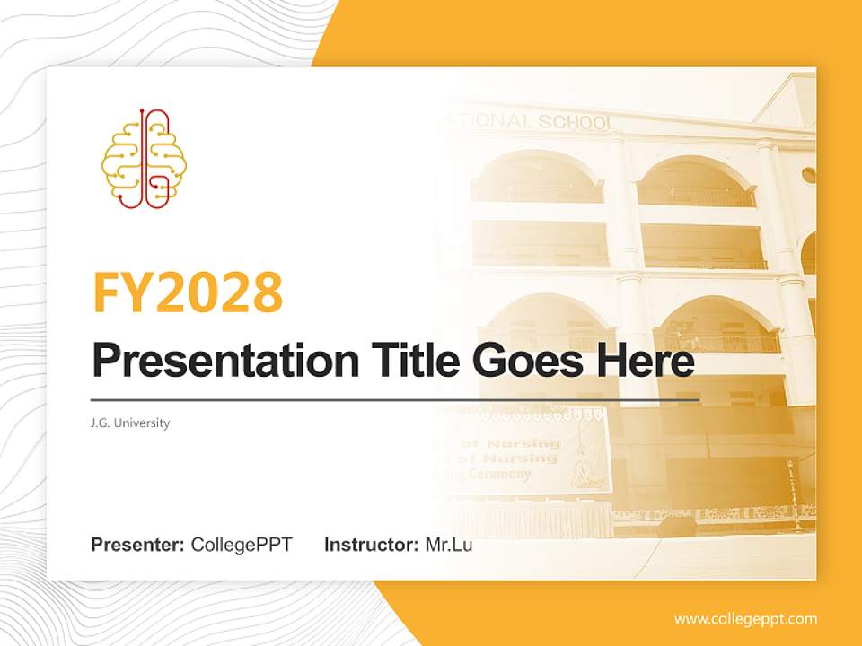 J.G. University Academic Presentation/Research Findings Report PPT Template4:3 ratio PPT effect preview image5