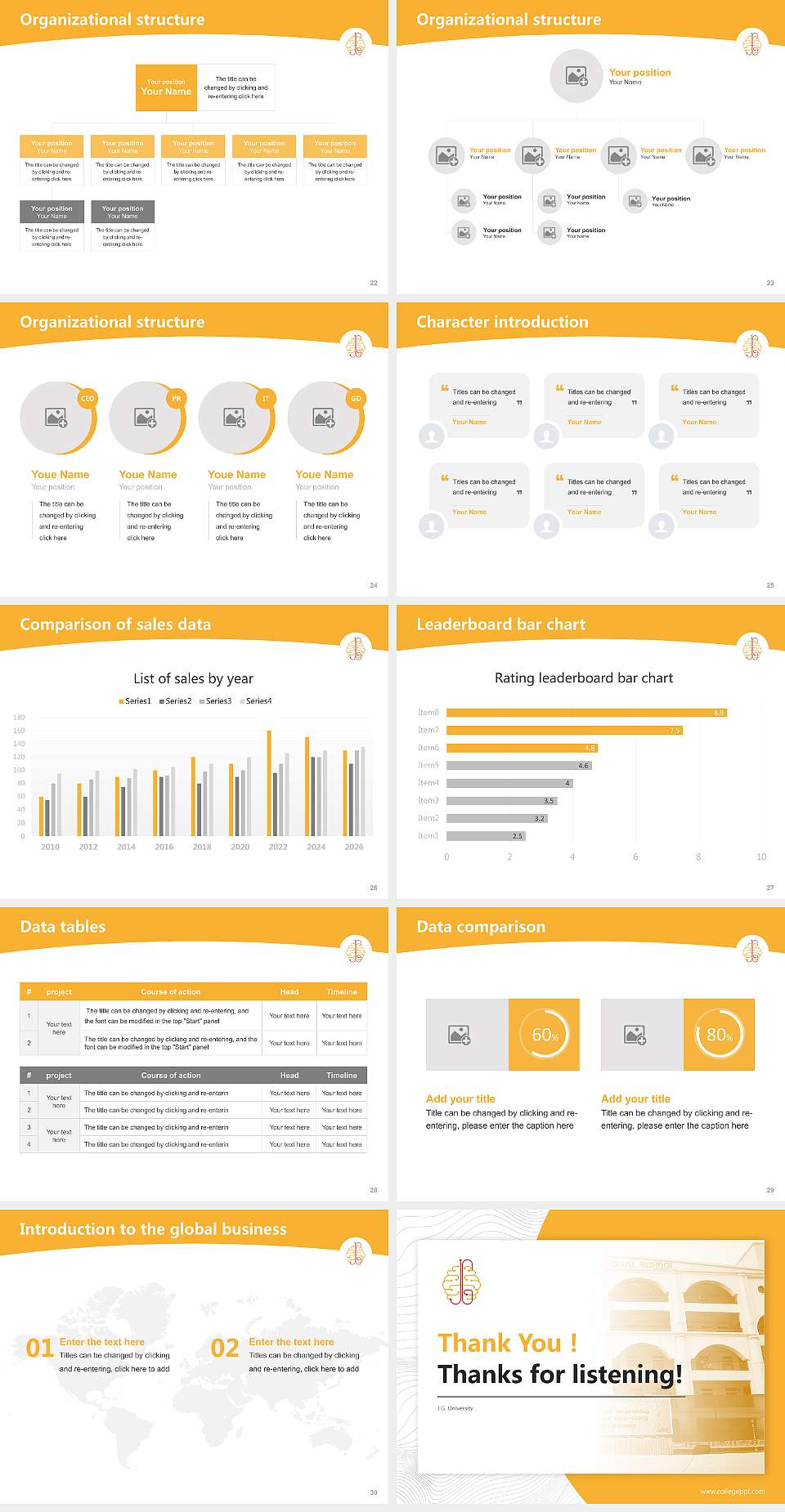 J.G. University Academic Presentation/Research Findings Report PPT Template4:3 ratio PPT effect preview image4