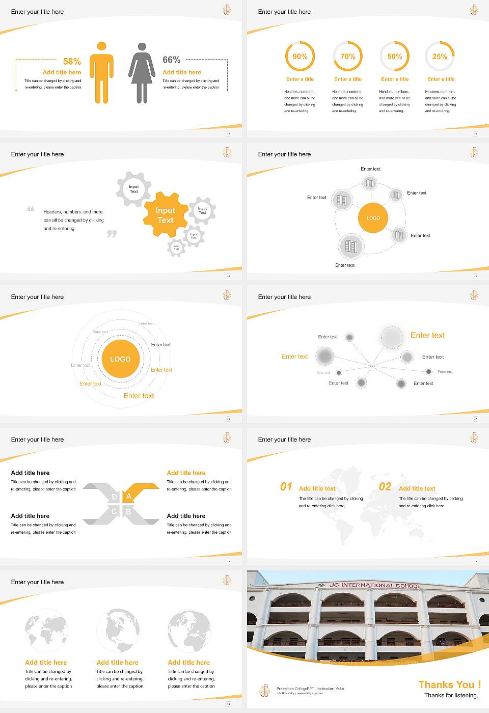 J.G. University Course/Courseware Creation PPT Template16:9 ratio PPT effect preview image4
