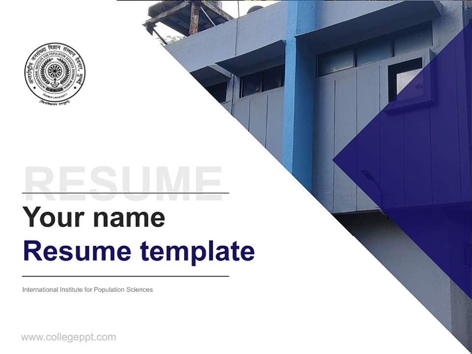 International Institute for Population Sciences Resume PPT Template4:3 ratio PPT effect preview image5
