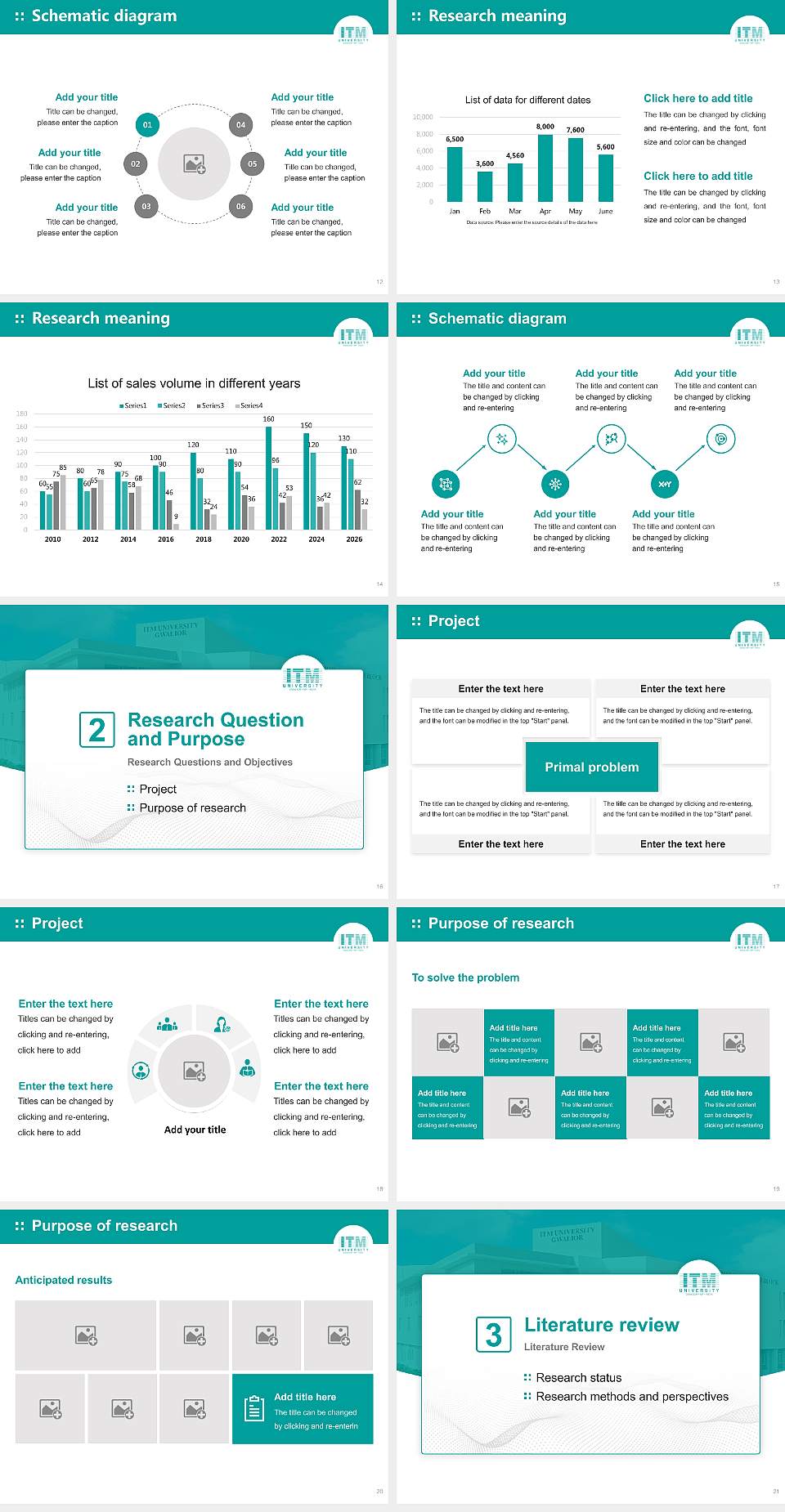 ITM University (Gwalior) Graduation Thesis Defense PPT Template4:3 ratio PPT effect preview image3