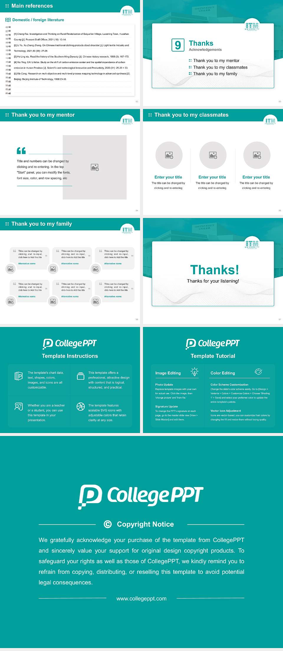 ITM University (Gwalior) Graduation Thesis Defense PPT Template4:3 ratio PPT effect preview image7