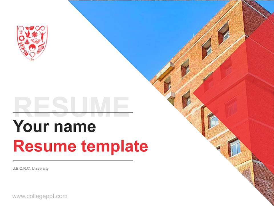 J.E.C.R.C. University Resume PPT Template4:3 ratio PPT effect preview image5