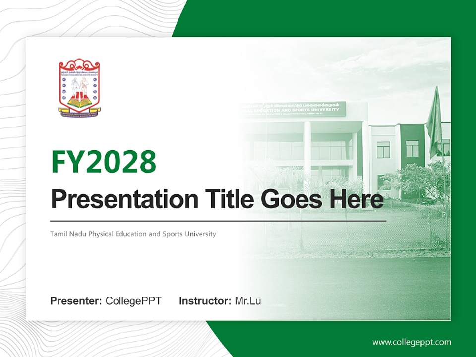 Tamil Nadu Physical Education and Sports University Academic Presentation/Research Findings Report PPT Template4:3 ratio PPT effect preview image5