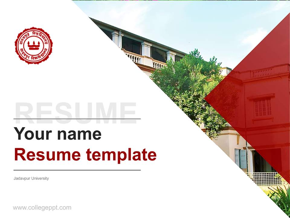 Jadavpur University Resume PPT Template4:3 ratio PPT effect preview image5