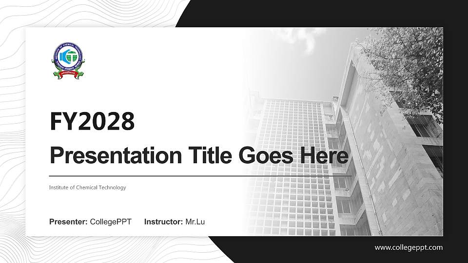 Institute of Chemical Technology Academic Presentation/Research Findings Report PPT Template16:9 ratio PPT effect preview image