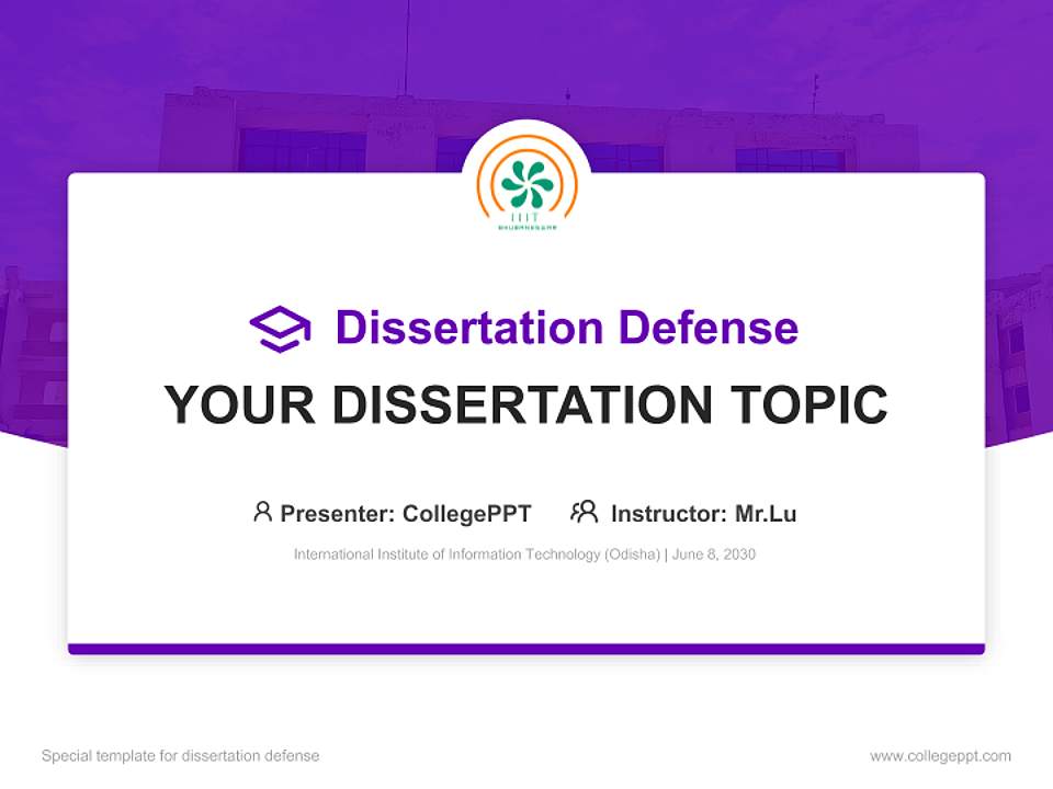 International Institute of Information Technology (Odisha) Graduation Thesis Defense PPT Template4:3 ratio PPT effect preview image7