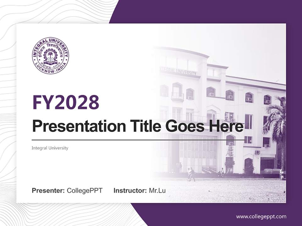 Integral University Academic Presentation/Research Findings Report PPT Template4:3 ratio PPT effect preview image5