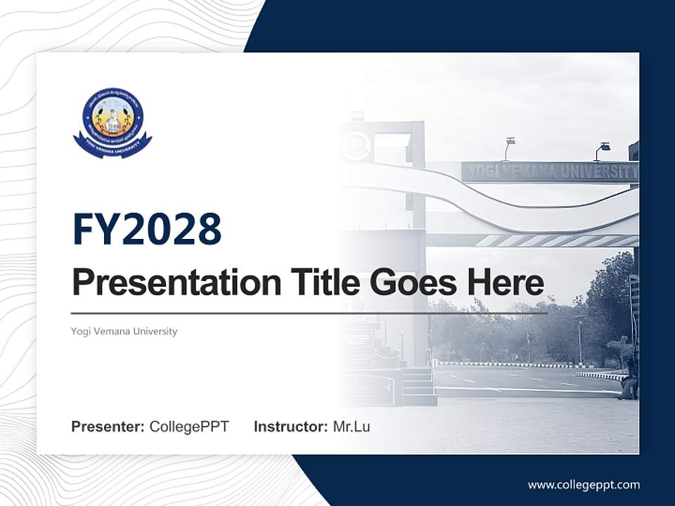 Yogi Vemana University Academic Presentation/Research Findings Report PPT Template4:3 ratio PPT effect preview image5