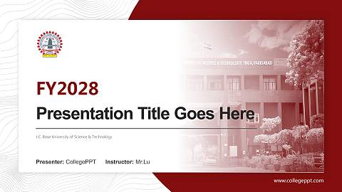 J.C. Bose University of Science & Technology Academic Presentation/Research Findings Report PPT Template