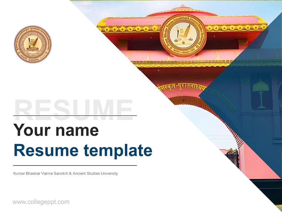 Kumar Bhaskar Varma Sanskrit & Ancient Studies University Resume PPT Template4:3 ratio PPT effect preview image5