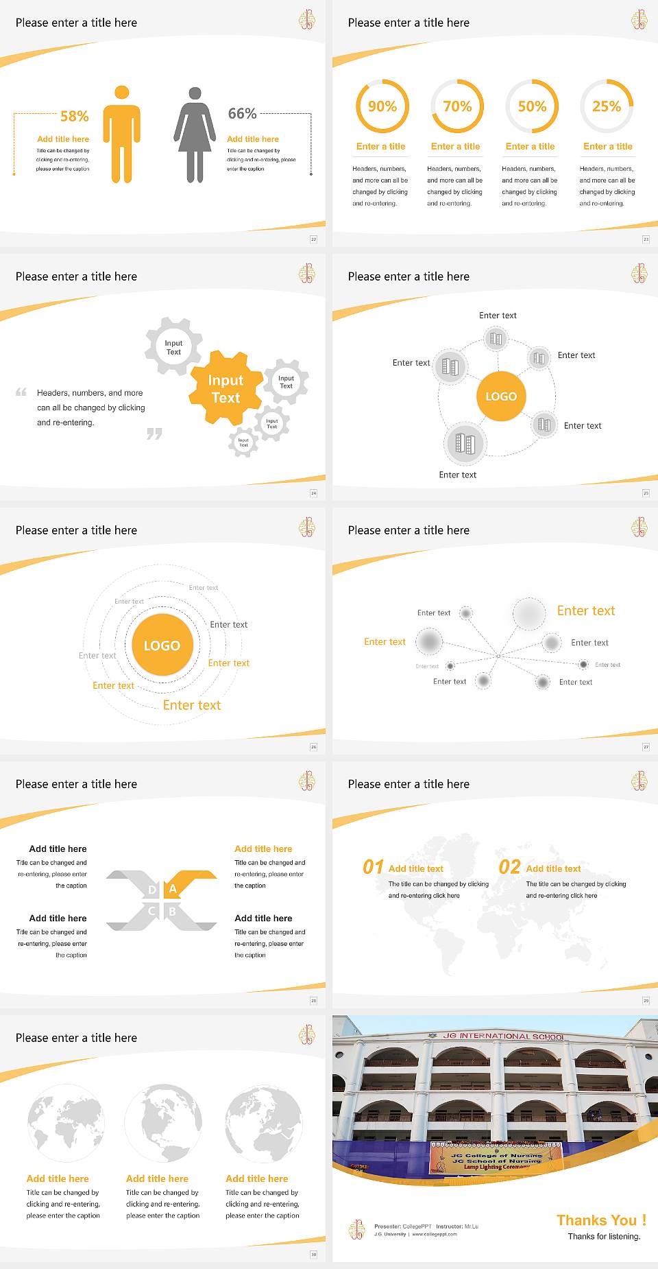 J.G. University Course/Courseware Creation PPT Template4:3 ratio PPT effect preview image4