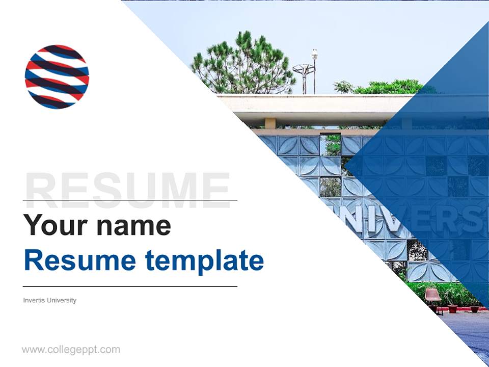 Invertis University Resume PPT Template4:3 ratio PPT effect preview image5