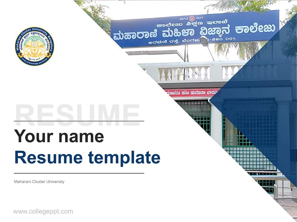 Maharani Cluster University Resume PPT Template4:3 ratio PPT effect preview image5