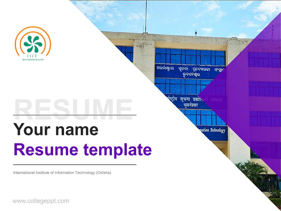 International Institute of Information Technology (Odisha) Resume PPT Template4:3 ratio PPT effect preview image5
