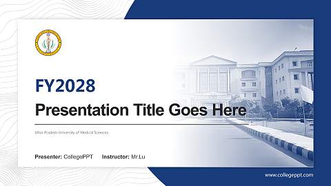 Uttar Pradesh University of Medical Sciences Academic Presentation/Research Findings Report PPT Template