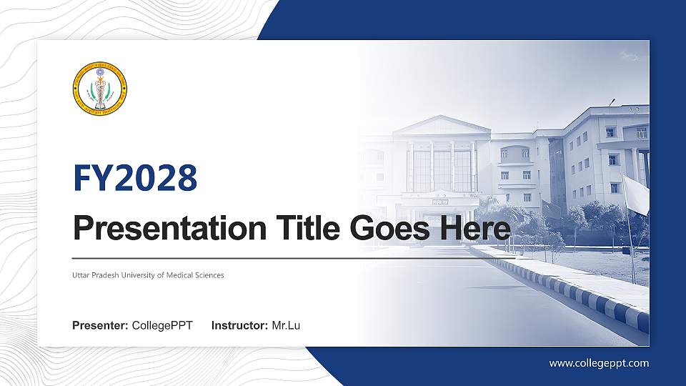 Uttar Pradesh University of Medical Sciences Academic Presentation/Research Findings Report PPT Template16:9 ratio PPT effect preview image