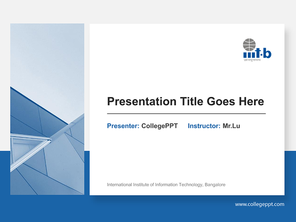 International Institute of Information Technology, Bangalore General ...