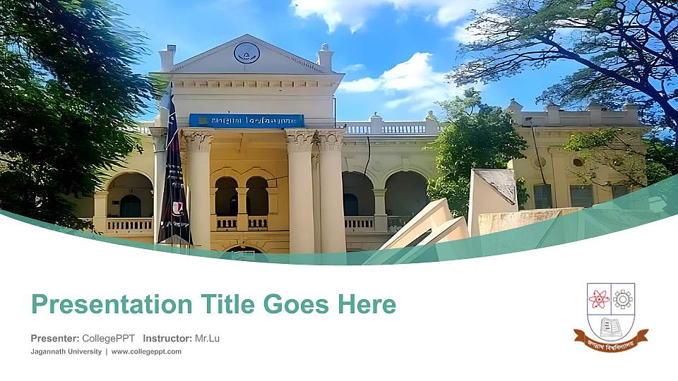 Jagannath University Course/Courseware Creation PPT Template16:9 ratio PPT effect preview image