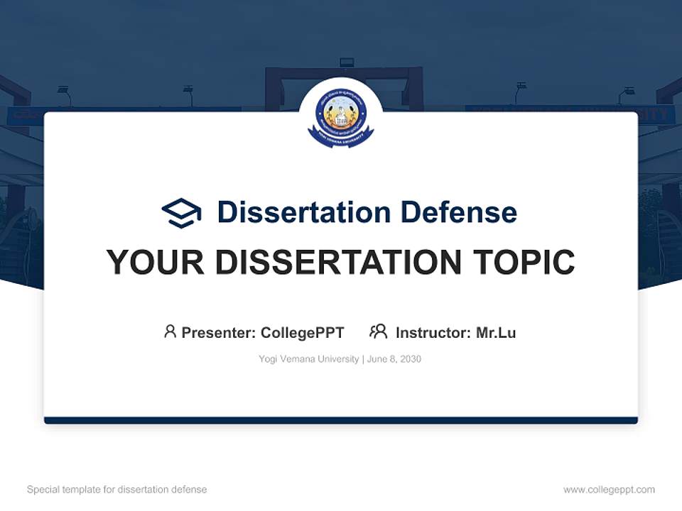 Yogi Vemana University Graduation Thesis Defense PPT Template4:3 ratio PPT effect preview image7