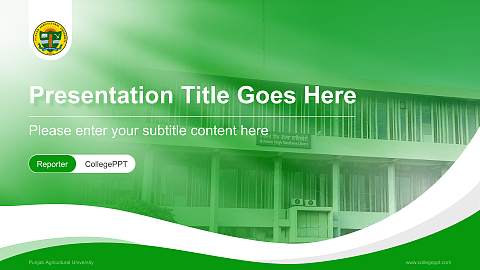 Punjab Agricultural University Lecture Sharing and Networking Event PPT Template