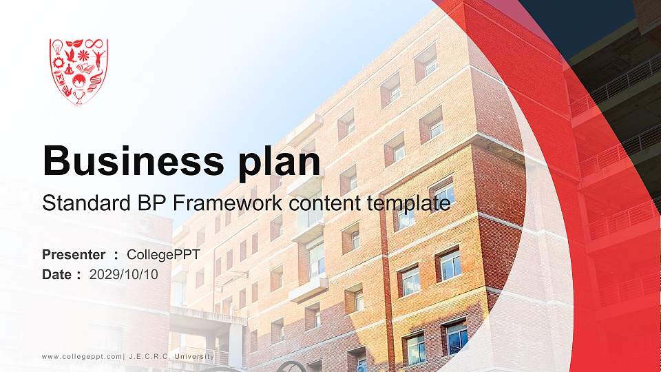 J.E.C.R.C. University Competition/Entrepreneurship Contest PPT Template16:9 ratio PPT effect preview image