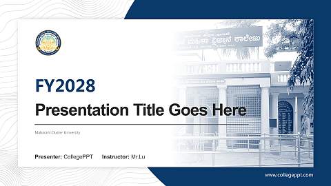 Maharani Cluster University Academic Presentation/Research Findings Report PPT Template
