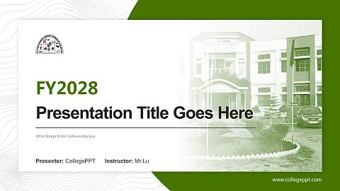 Uttar Banga Krishi Vishwavidyalaya Academic Presentation/Research Findings Report PPT Template