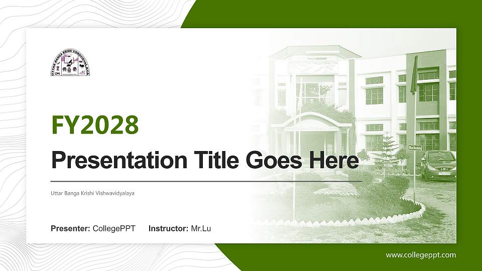 Uttar Banga Krishi Vishwavidyalaya Academic Presentation/Research Findings Report PPT Template16:9 ratio PPT effect preview image