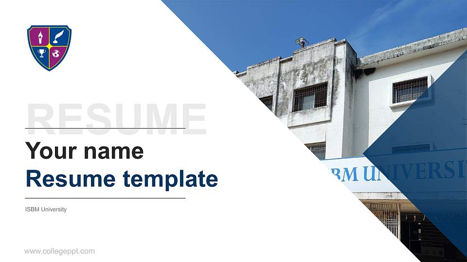 ISBM University Resume PPT Template16:9 ratio PPT effect preview image