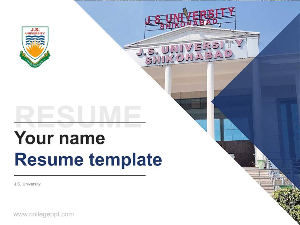 J.S. University Resume PPT Template4:3 ratio PPT effect preview image5