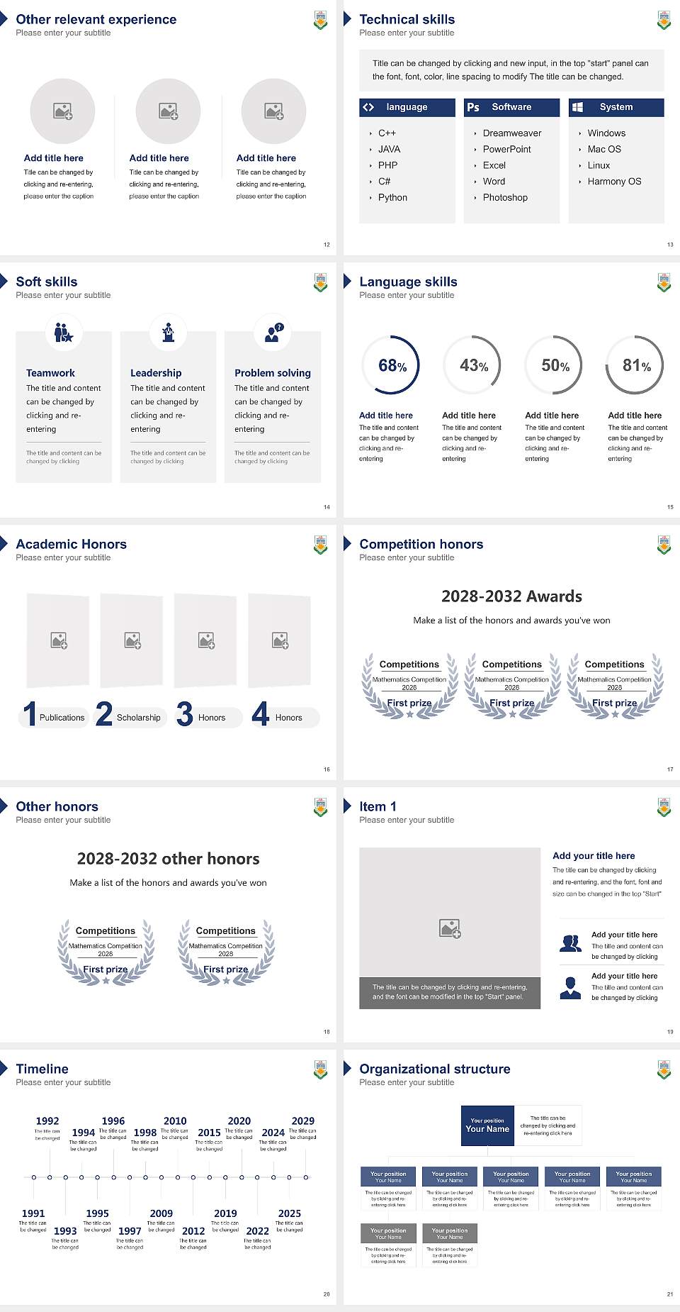 J.S. University Resume PPT Template4:3 ratio PPT effect preview image3