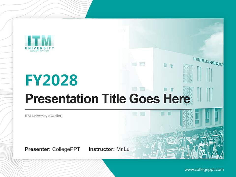 ITM University (Gwalior) Academic Presentation/Research Findings Report PPT Template4:3 ratio PPT effect preview image5