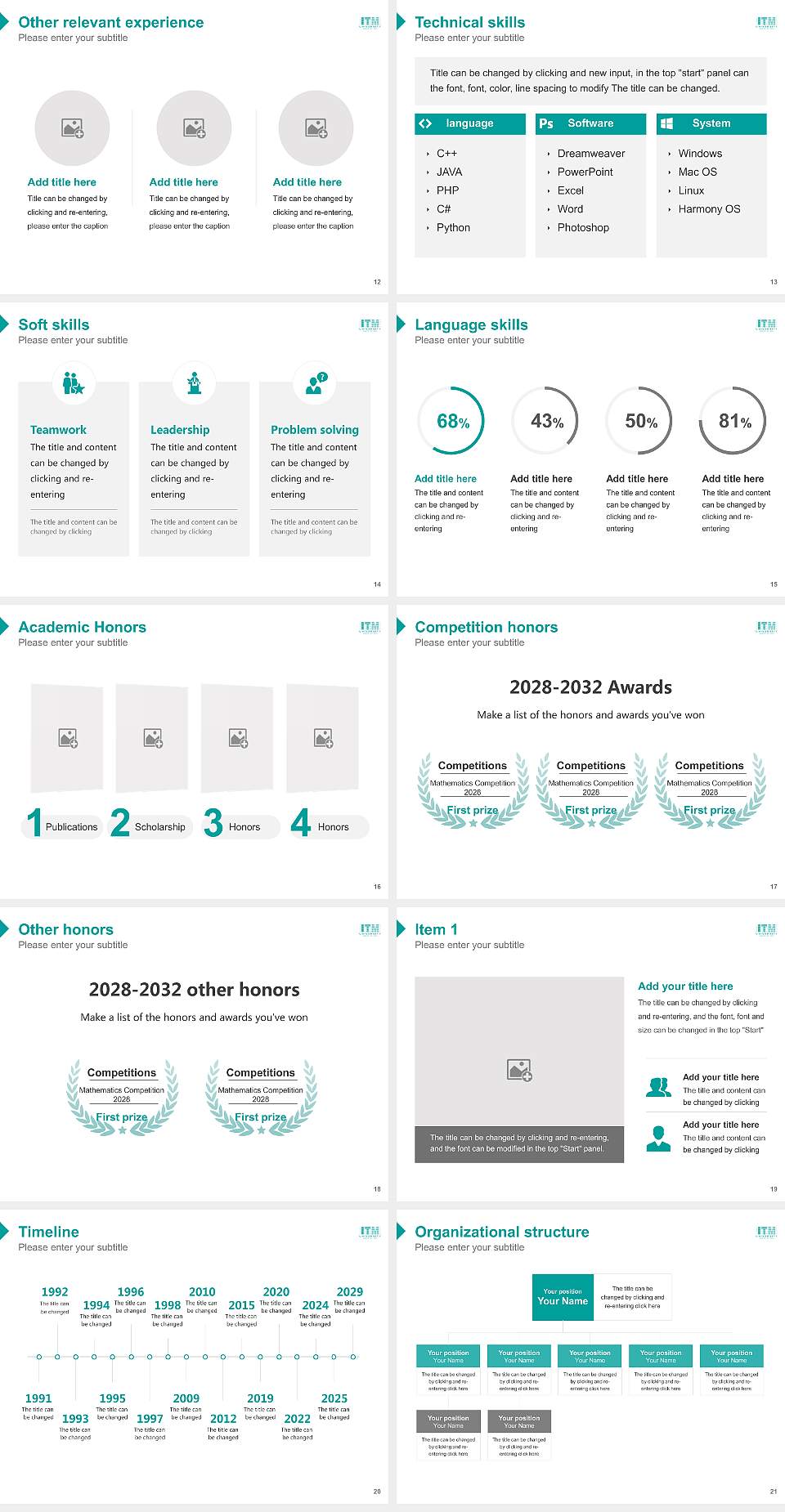 ITM University (Gwalior) Resume PPT Template4:3 ratio PPT effect preview image3