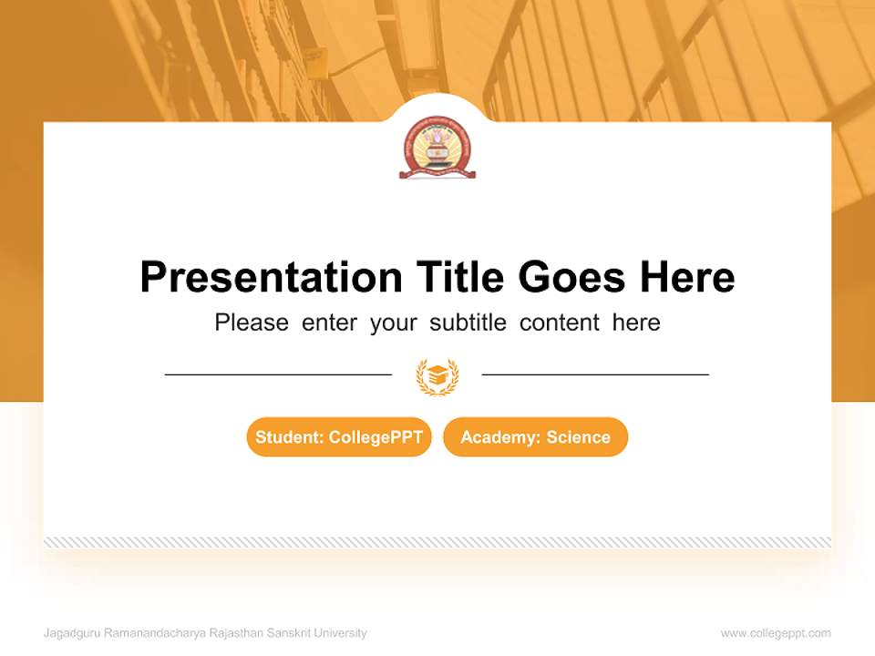 Jagadguru Ramanandacharya Rajasthan Sanskrit University National Scholarship Defense PPT Template4:3 ratio PPT effect preview image4